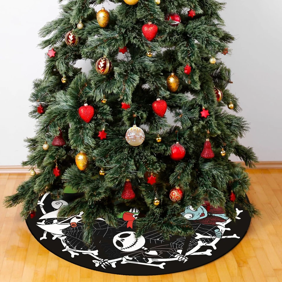 48 Christmas Tree Skirt - Soft Cozy Holiday Decor for Xmas Tree Base, Red/White - Image 4 of 4