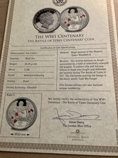 2017 Gibraltar Proof Crown with Red Poppies In Capsule with COA