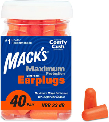 Mack s Maximum Protection Soft Foam Earplugs   40 Pair, 33 dB Highest NRR   Comf