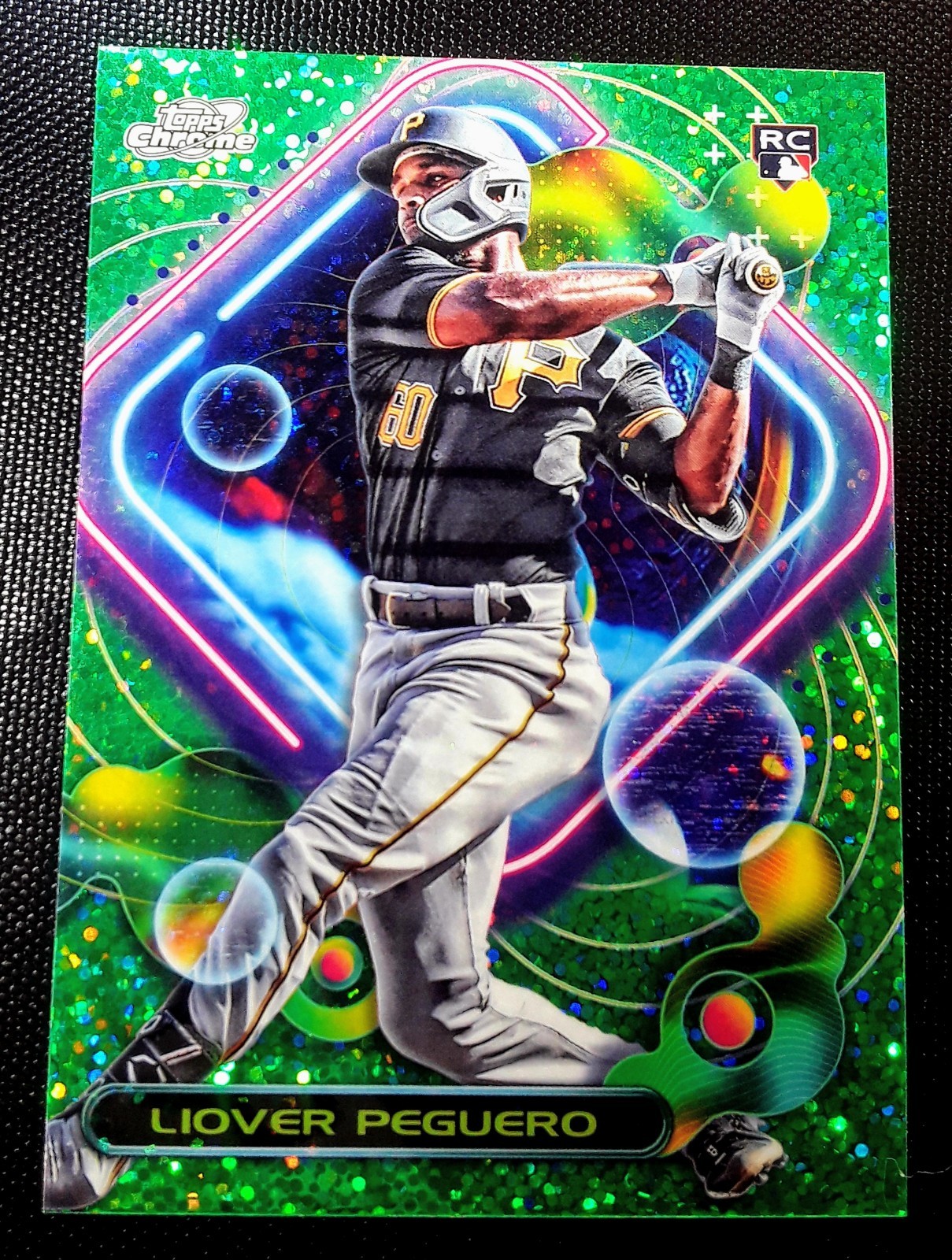 2023 Topps Cosmic Chrome Green Space Dust Refractor /75 Liover Peguero