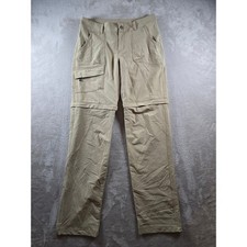 Columbia Sportswear Convertible Hiking Pants Womens Size 8 Khaki Zip Off Read