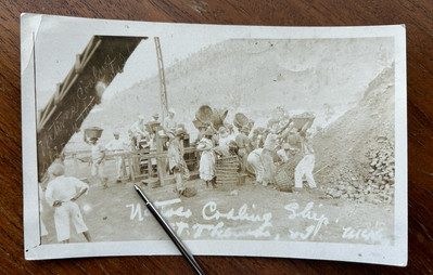 Vintage 1910s -20s Natives Coaling Ship St. Thomas Virgin Islands Original Photo