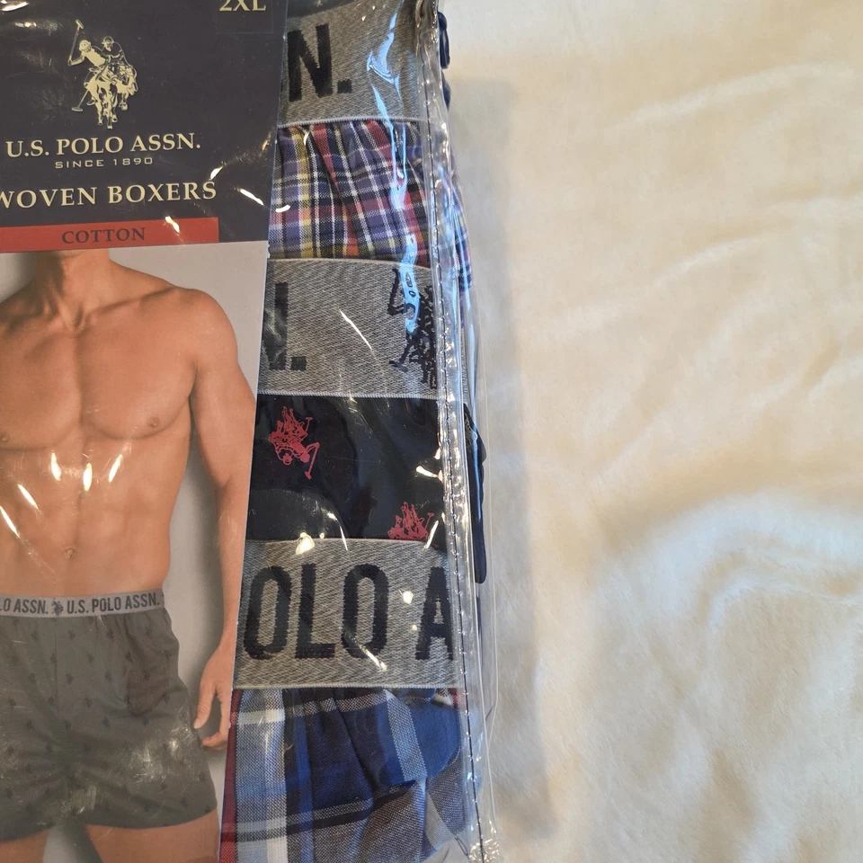 美国 Polo Assn. 男式拳击手,3 件装,尺寸 2xl 编织棉 — 第 3/4 张图片