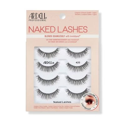 Kunstwimpern Natürlich Schwarz 4 Paar Ardell Naked Lashes 420 B-Curl Multipack