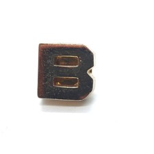 Letter B Initial Monogram Alphabet Pin Block Font Name Lapel VTG Gold Tone