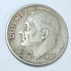 1962 ROOSEVELT SILVER DIME - 90% SILVER - CIRCULATED COIN #5093
