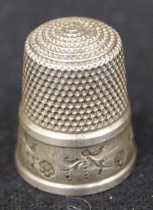 ANTIQUE Silver Sewing Thimble