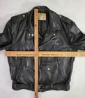 Vtg 60s 70s Montgomery Ward Black Leather Talon Serval Zip Biker Moto Jacket L — photo 7