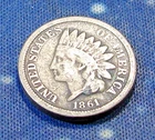 1861===Indian Head Penny==Circulated--Clear Dated