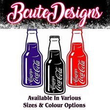 COCA COLA BOTTIGLIA COCA COLA VINILE DECALCOMANIA TRASFERIMENTO ADESIVO PARETE BAR PUB MANCAVE GIRLCAVE