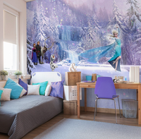 Disney EisköNigin Wandbild Tapete 368X254Cm Elsa Anna Kristoff Blau Kinderzimmer