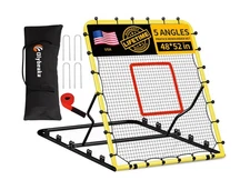 5-Angle Baseball Rebounder Net Bounce Back Net Solo Fielding Trainer 48x52 In...
