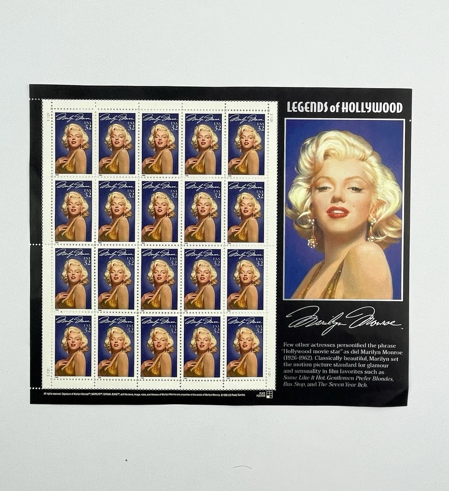 Lote de hojas de estampillas postales Star Wars, cómics clásicos, Marilyn Monroe, 1996 Olympic Foto 4 de 4