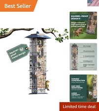 336-1SR Squirrel-Be-Gone Squirrel Proof Bird Feeder, 2LB, Outdoor Wild Bird F...