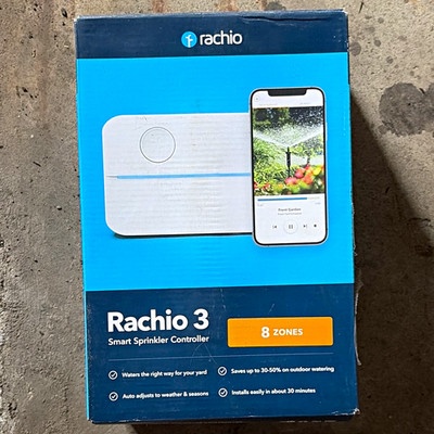 Rachio 3 Wi-Fi Smart Sprinkler Controller, App Control, 8 Zones, White