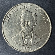 1991 Haiti 50 Cents Centimes Charlemagne Péralte Last Year World Foreign Coins