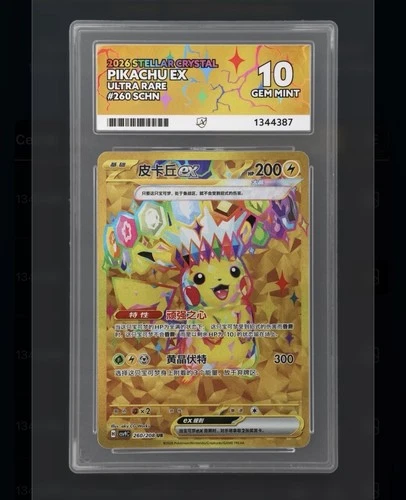 Pokémon Pikachu ex 260/208 UR Chinese Gold Rare ACE 10 Gem Mint Graded Card #35