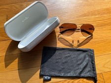 OAKLEY CAVEAT Gold Metal Women Aviator Sunglasses Excellent Condition OO4054-07