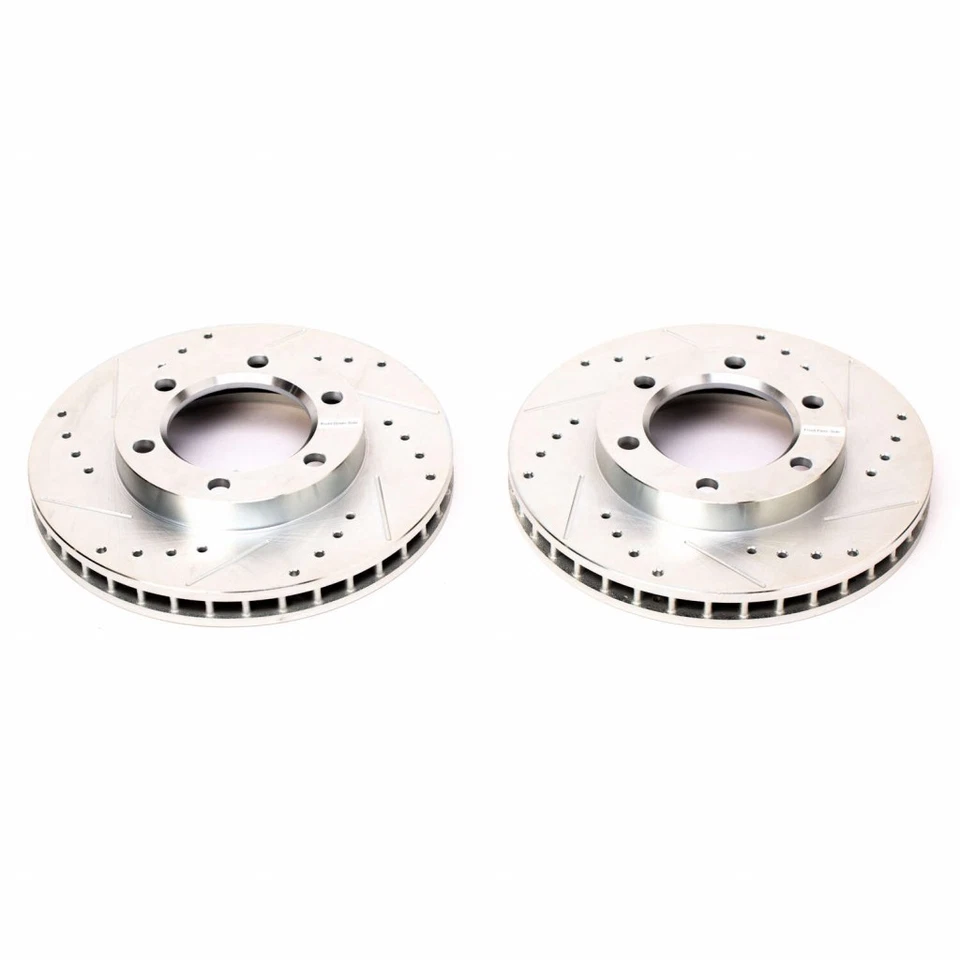 Power Stop Brake Rotors For GMC V2500 Suburban 1989 Front Drilled & Slotted Pair - Image 2 of 4