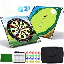 Golf Chipping Game Mat 71" x 71" 2-Sided Hook Loop Sticky Golf Practice Pad