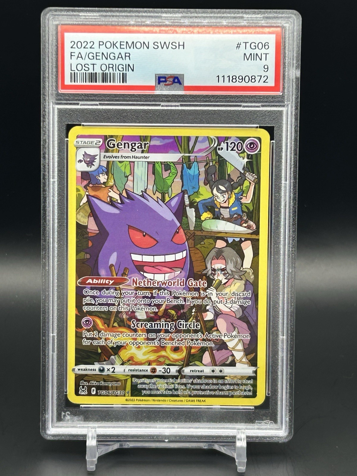 2022 Pokemon SWSH Lost Origin Gengar TG06 PSA 9 Mint Condition