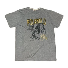 Homage Pittsburgh Steelers Troy Poluma Grey  T-Shirt Adult Sz Large 