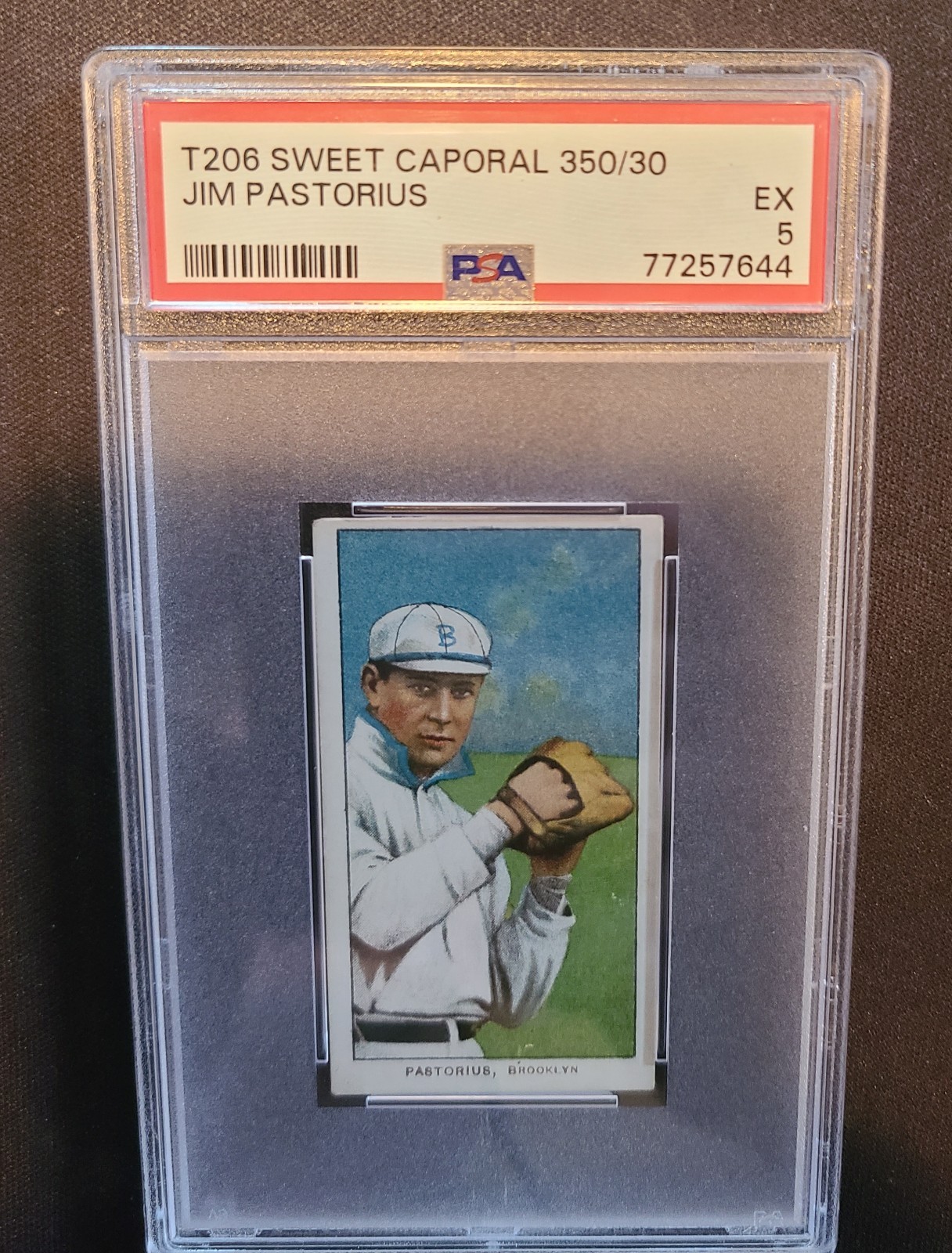 1909-11 T206 Jim Pastorius PSA 5 Brooklyn