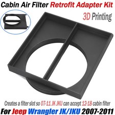 Kit adaptador de reacondicionamiento de filtro de aire de cabina impreso en 3D para Jeep JK/JKU Wrangler 07-11