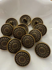 5PC Antiqued Bronze Leaf Wheat Shank Metal Buttons Crafts Sewing Buttons 17mm