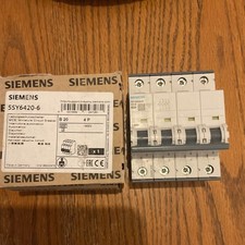 Image of Siemens 5SY6420-6 Miniature Circuit Breaker Type B 20A 4-Pole 400V DIN Rail