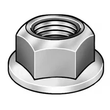 Serrated Lock Nut, #12-24, Steel, Grade 2, Zinc Plated, 15/64 In Ht, 50 Pk,