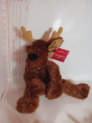 Hallmark Cards Plush Comet Reindeer Brown Sparkly Jingle Bell 9  Christmas Tag