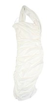 Fashion Nova Emmalyn Dress Womens Large White One Shoulder Ruched Bodycon Midi