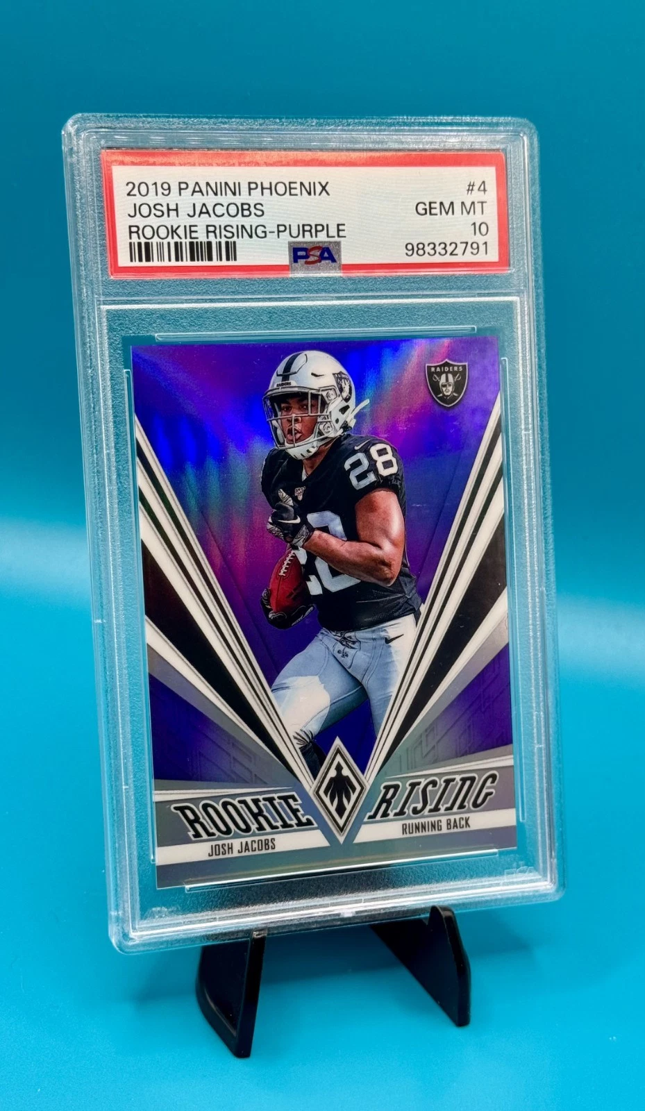 Josh Jacobs Panini Phoenix Rookie Rising #4 Purple