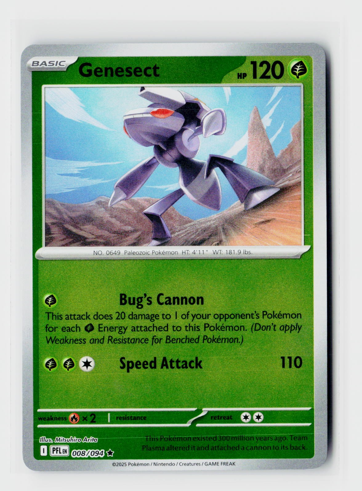 Genesect Rare ME02: Phantasmal Flames 008/094 NM