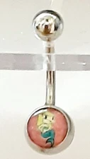 Belly Ring Logo Little Mermaid Non Dangle Naval Steel 