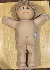 Cabbage Patch Boy Doll Sandy Brown Curly Hair 1986 Vintage Red Signature