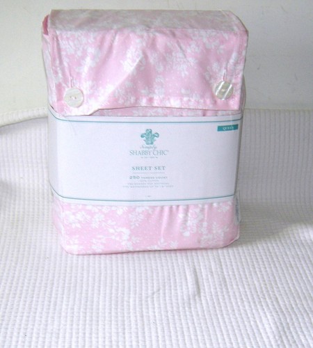 Rachel Ashwell SIMPLY SHABBY CHIC Rose Slipper Pink Sheet Set COTTON Queen Rare - Picture 9 of 12