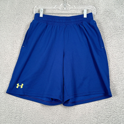 Under Armour Loose Athletic Gym Shorts Boys Medium M Blue Drawstring