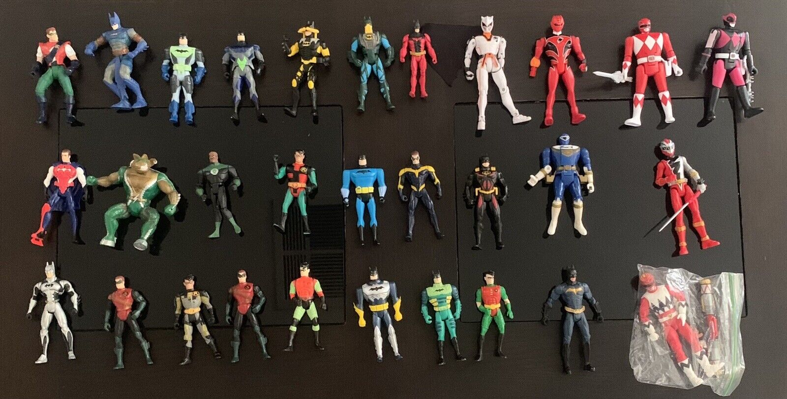 Vintage Action Figure Lot Of 30: Batman and Power Rangers 1990s with Accessories