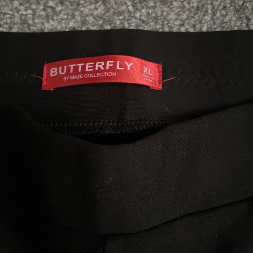 Butterfly By Maze Collection Black Stretchy Leggings XL - Picture 4 of 6