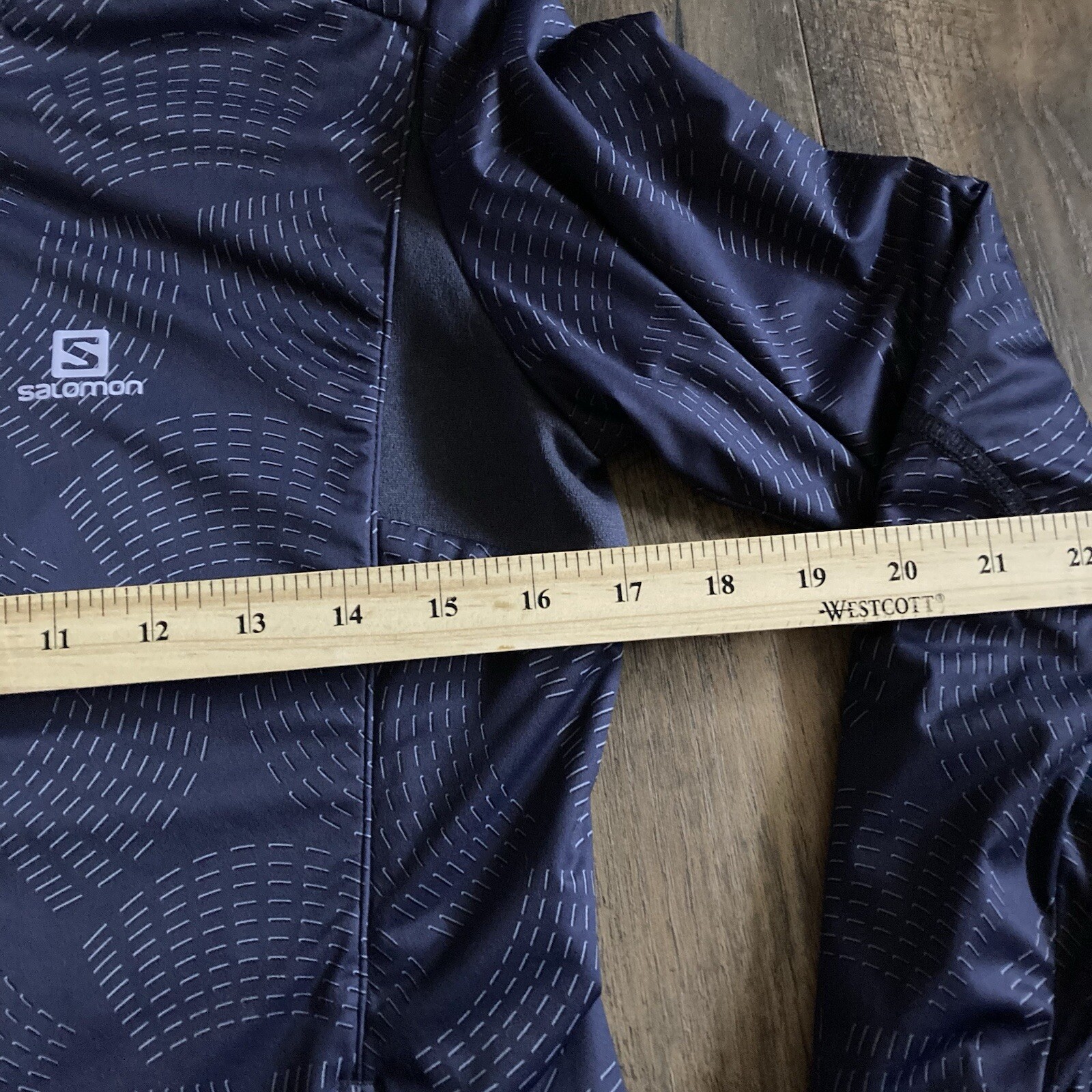 Giacca da corsa Salomon donna taglia S viola scuro stampa vento agile calda full zip