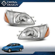 Fit For Toyota Echo 2000 2001 2002 Clear Headlamps Headlights Set Left & Right