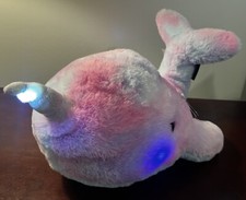 FAO Schwarz Glow Brights Narwhal Plush with Lights Sounds Purple Pink Blue TAGS