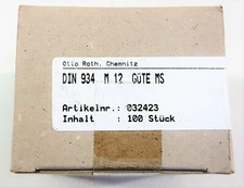 (0,90€ Unit) 100 Pieces Roth Hexagon Nuts M12 DIN 934 Brass