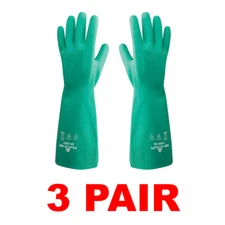 Showa Best 730 Nitrile Flock-Lined Chemical Gloves - (3 Pairs)    S,M,L,XL,2XL