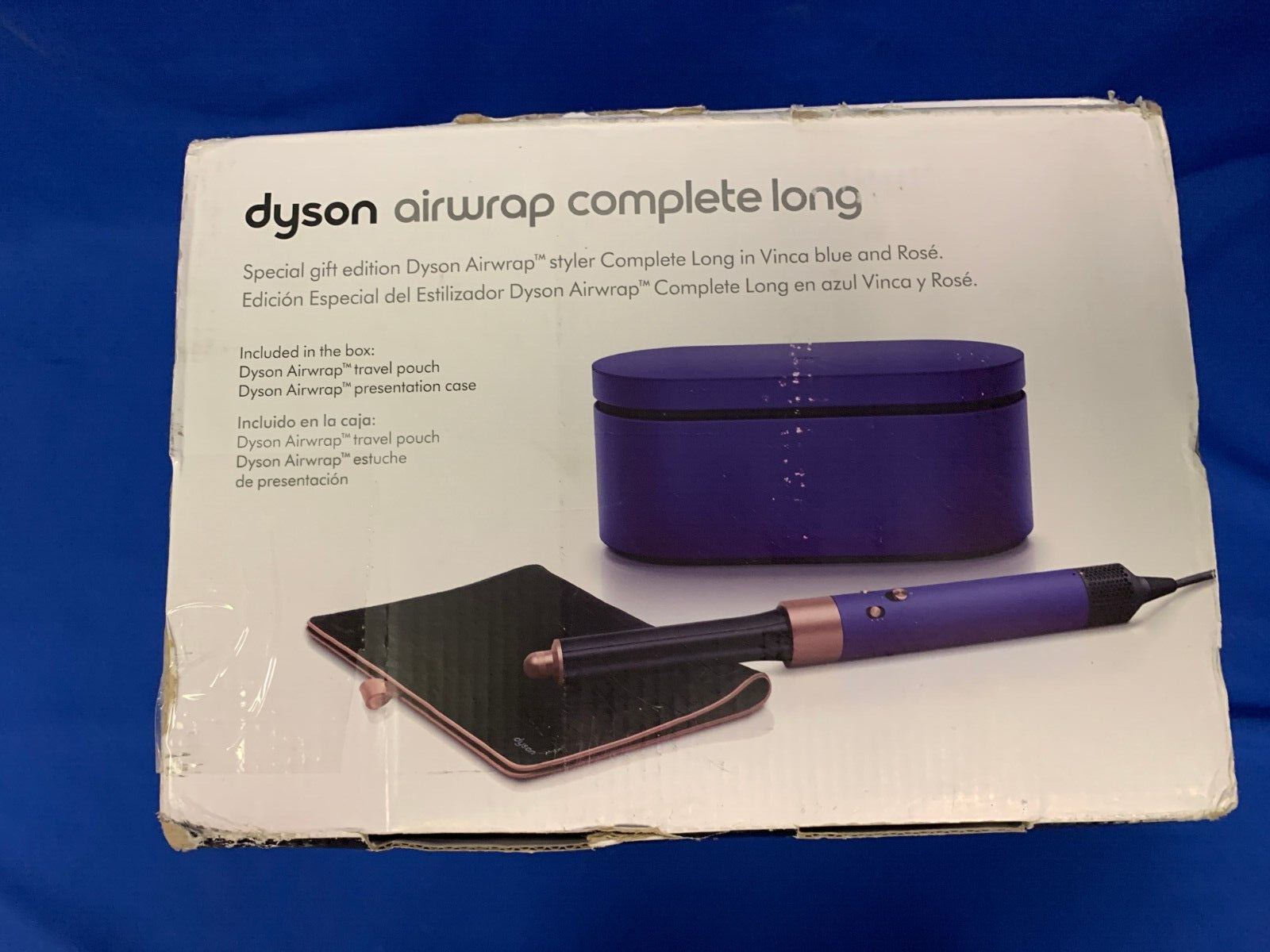 Dyson Air Lab Multi-Styler and Dryer (Ceramic Pink/Rose Gold). Dayton Air Wrap complete long Blue/blush. Prussian blue dyson long