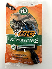 BIC Sensitive 2 Disposable Razors 10-Count NIB