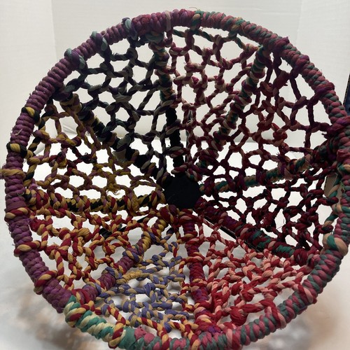 Jute Colorful Pedestal 12" Fruit Display Basket - Picture 8 of 12