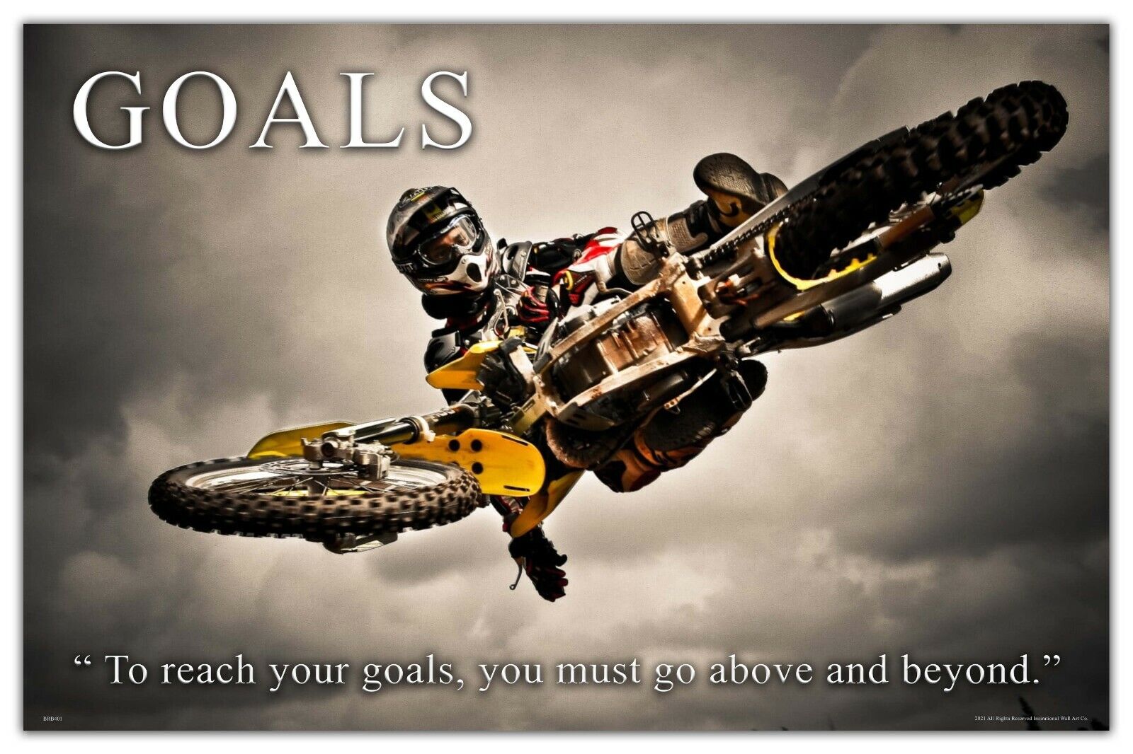 motocross rider on back wheel Poster